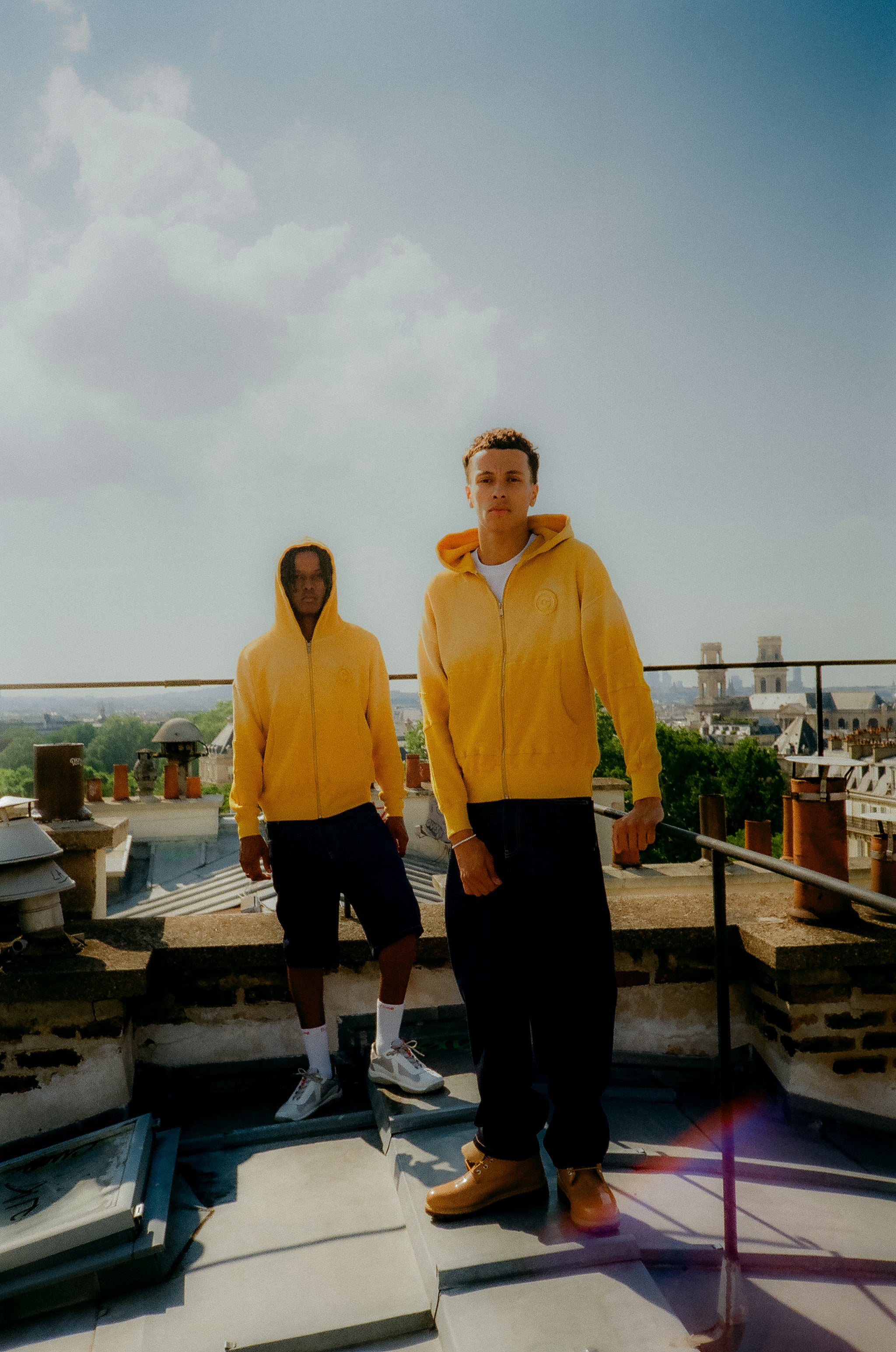 WAFFLE ZIP HOODIE YELLOW
