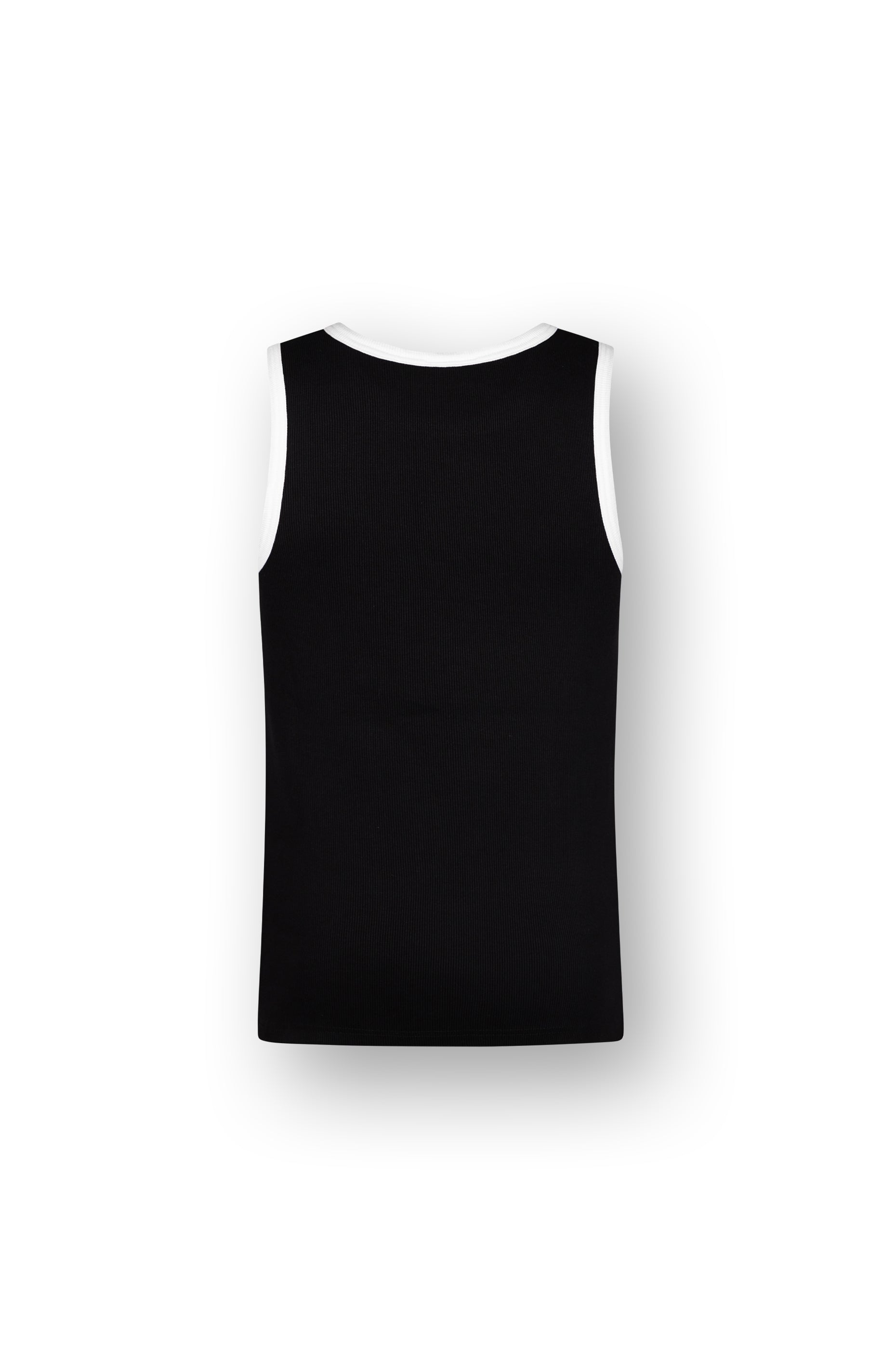 RIB TANK TOP BLACK/WHITE