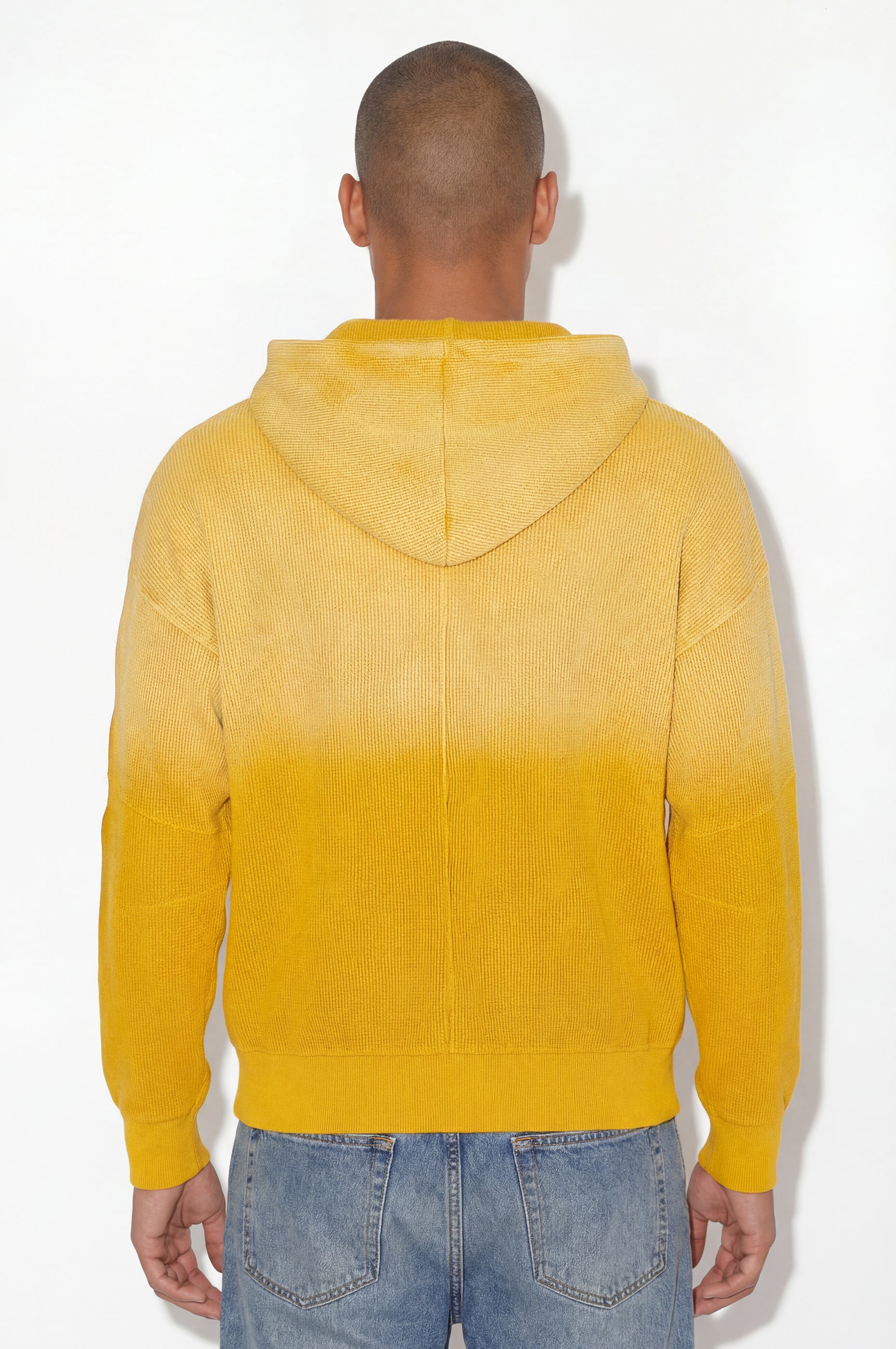 WAFFLE ZIP HOODIE YELLOW