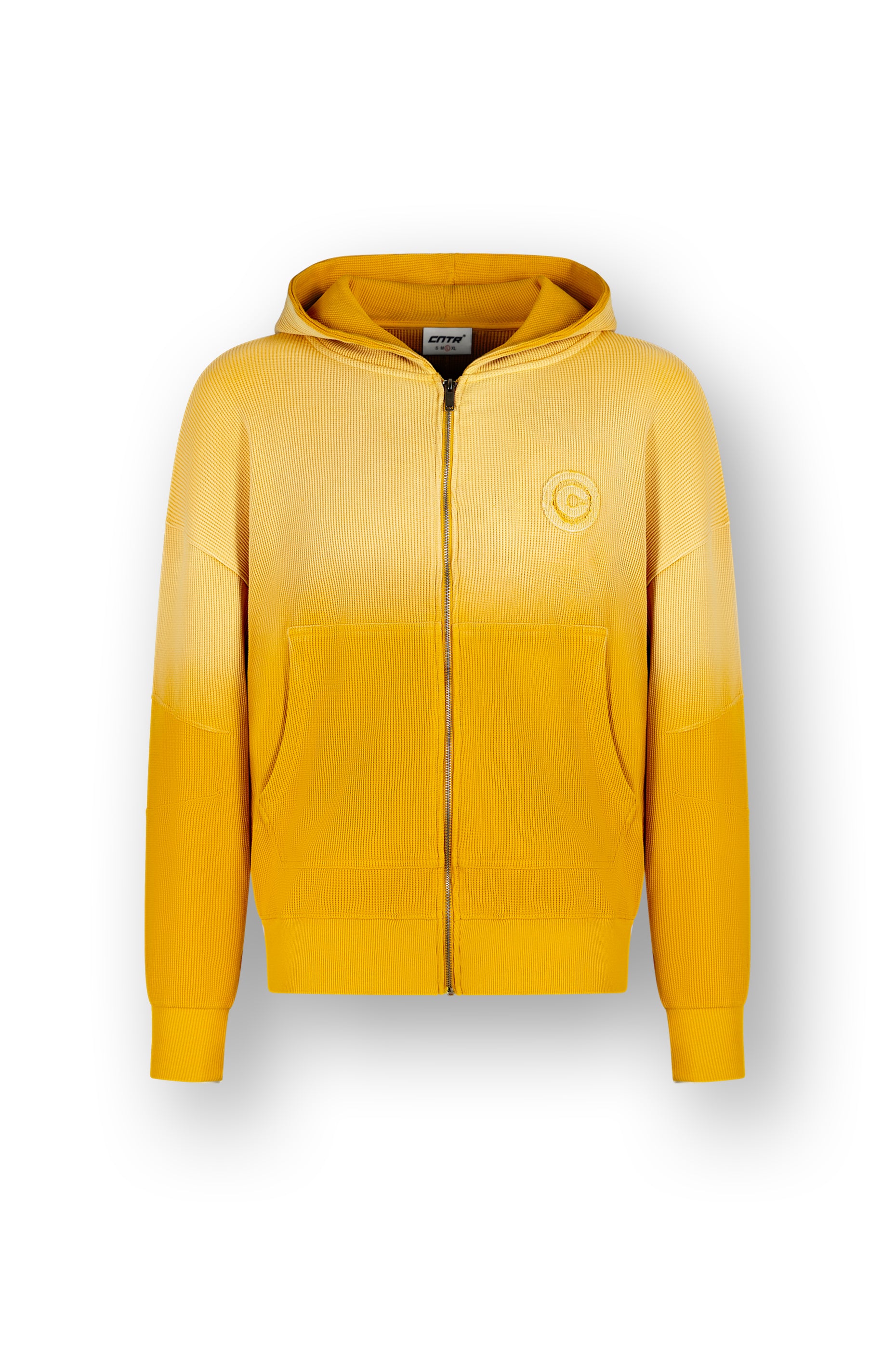 WAFFLE ZIP HOODIE YELLOW